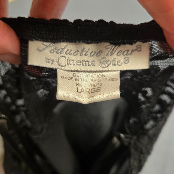 Vintage Goth Whimsigoth Black Lace Babydoll Chemise Lingerie Sheer Underwire - Picture 9 of 11